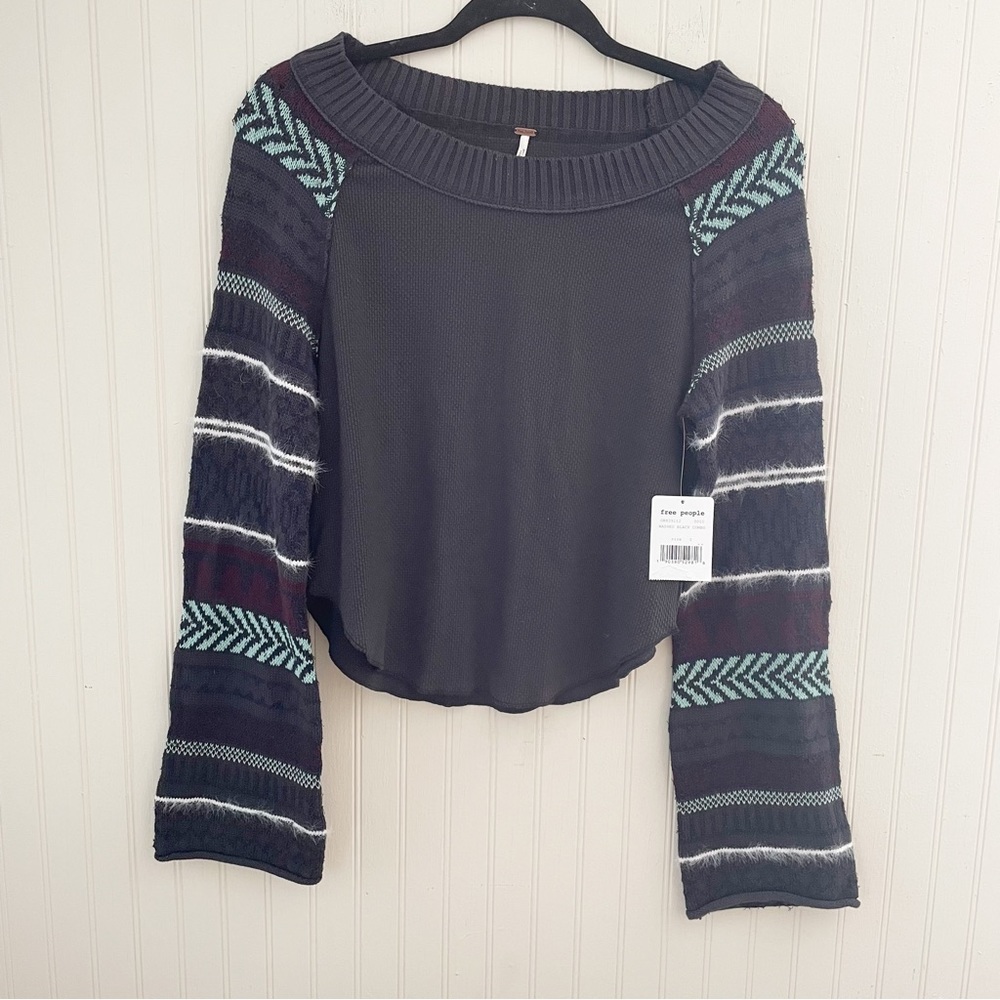 NEW Free People Thermal Size Small Long Sleeve Top Multicolor Fairground Thermal